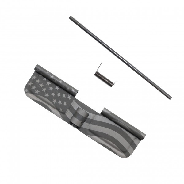 AR-10/LR-308 Ejection Port Dust Cover Complete Assembly - USA Flag Engraved Both Sides